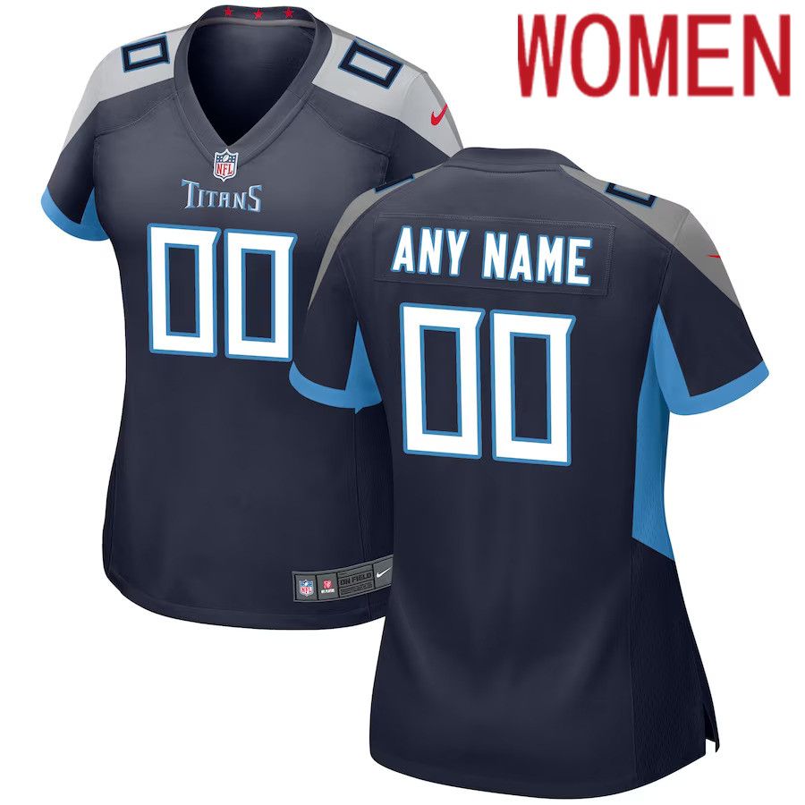 Women Tennessee Titans Nike NavyCustom Game NFL Jersey->->Custom Jersey